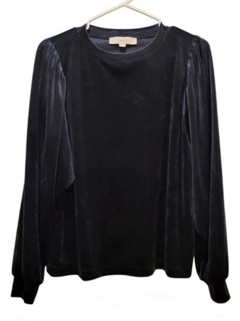 LOFT - Navy blue Velvet Long Sleeve Top
